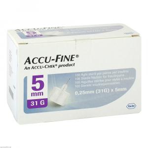 ACCU FINE sterile Nadeln f.Insulinpens 5 mm 31 G