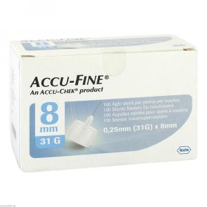 ACCU FINE sterile Nadeln f.Insulinpens 8 mm 31 G