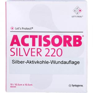 ACTISORB 220 Silver 10,5x10,5 cm steril Kompressen