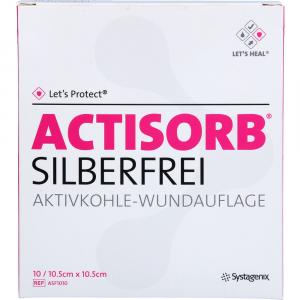ACTISORB SILBERFREI 10,5x10,5 cm Aktivkohle