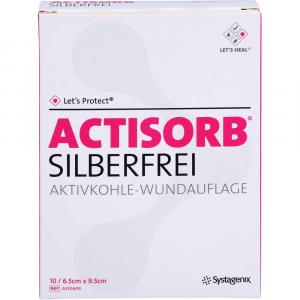 ACTISORB SILBERFREI 6,5x9,5 cm Aktivkohle