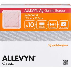 ALLEVYN Ag Gentle Border 17,5x17,5 cm Wundverband