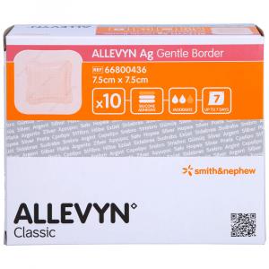 ALLEVYN Ag Gentle Border 7,5x7,5 cm Wundverband