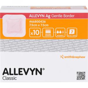 ALLEVYN Ag Gentle Border 7,5x7,5 cm Wundverband