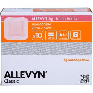 ALLEVYN Ag Gentle Border 7,5x7,5 cm Wundverband