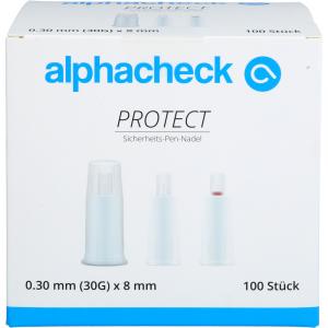 ALPHACHECK PROTECT Sicherheits-Pen-Nadeln 30 Gx8mm