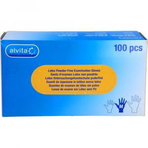 ALVITA Latex Unt.Handschuhe unsteril puderfrei M