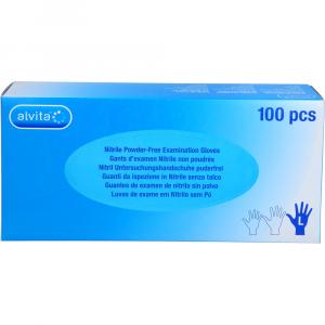 ALVITA Nitril Unt.Handschuhe unsteril puderfrei L