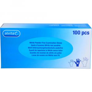 ALVITA Nitril Unt.Handschuhe unsteril puderfrei M