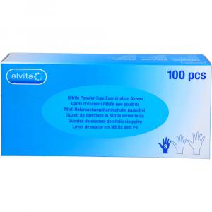 ALVITA Nitril Unt.Handschuhe unsteril puderfrei S