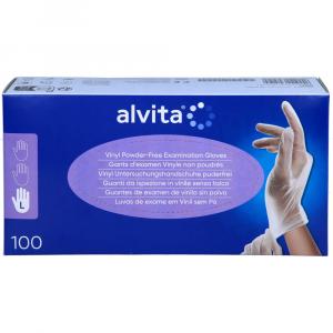 ALVITA Vinyl Unt.Handschuhe unsteril puderfrei L