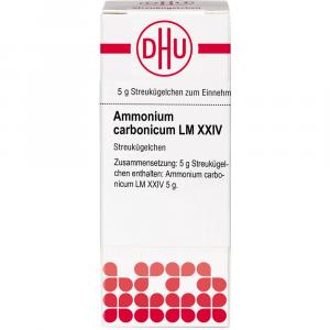 AMMONIUM CARBONICUM LM XXIV Globuli Ind.Fert.