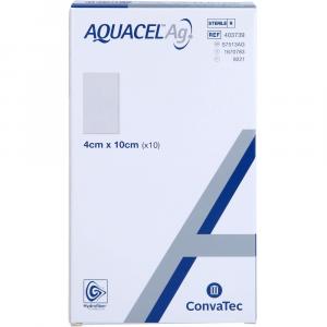 AQUACEL Ag 4x10 cm Hydrofiberverband mit Silber AQUACEL Ag 4x10 cm Hydrofiberverband mit Silber