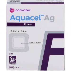 AQUACEL Ag Foam adhäsiv 12,5x12,5 cm Verband