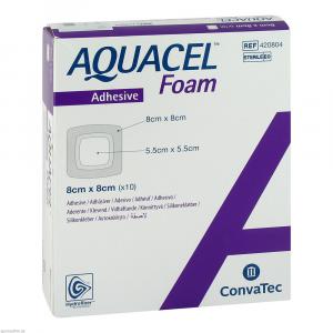 AQUACEL Foam adhäsiv 8x8 cm Verband