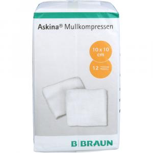 ASKINA Mullkompressen 10x10 cm unsteril 12fach