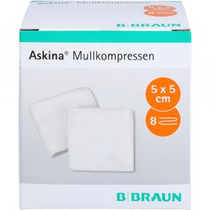 ASKINA Mullkompressen 5x5 cm steril 8fach