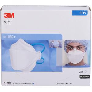 ATEMSCHUTZMASKE 3M 1862+ ohne Ventil Aura FFP2