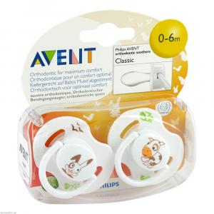 AVENT Beruhigungssauger 0-6 Mon.Tiermotive