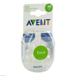 AVENT Sauger Airflex 2-Loch 2x langs.Nahr.