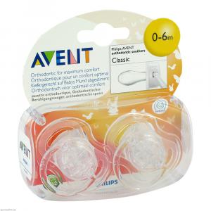 AVENT Schnuller durchsichtige Designs 0-6 Mon.