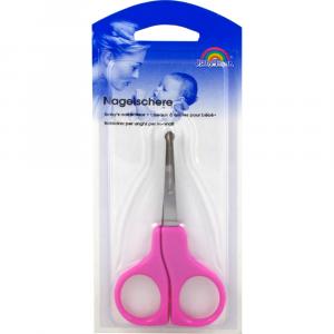 BABYSCHERE 9 cm gebogen rosa