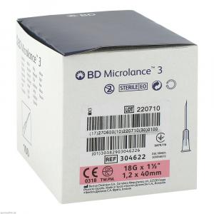 BD MICROLANCE Kanüle 18 G 1 1/2 40 mm trans.