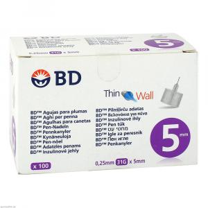 BD THIN Wall Pen-Nadeln 0,25 31 Gx5 mm