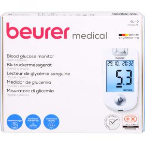 BEURER GL40 Blutzuckermessgerät mmol/l codefree