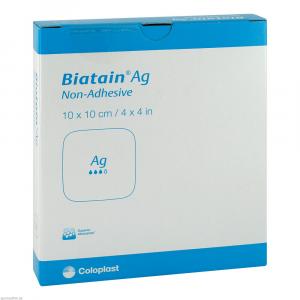 BIATAIN Ag Schaumverband 10x10 cm nicht haftend
