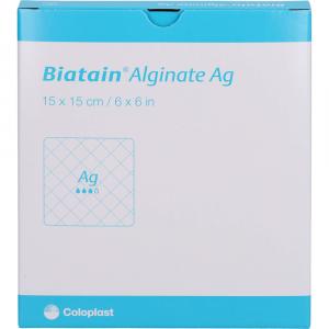 BIATAIN Alginate Ag Kompressen 15x15 cm mit Silber