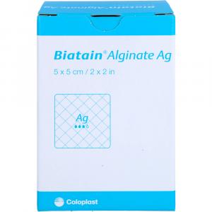 BIATAIN Alginate Ag Kompressen 5x5 cm mit Silber