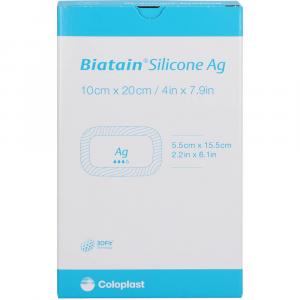 BIATAIN Silicone Ag Schaumverband 10x20 cm