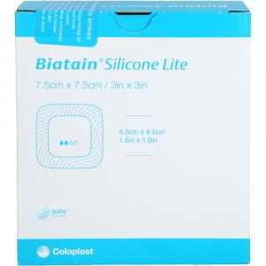 BIATAIN Silicone Lite Schaumverband 7,5x7,5 cm