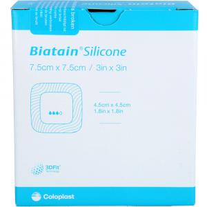 BIATAIN Silicone Schaumverband 7,5x7,5 cm