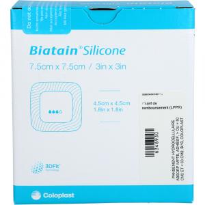 BIATAIN Silicone Schaumverband 7,5x7,5 cm