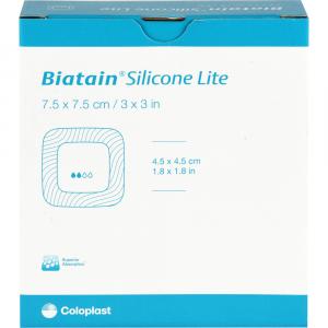 BIATAIN Silikon Lite Schaumverband 7,5x7,5 cm