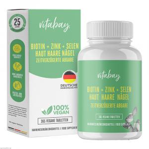 BIOTIN+ZINK+Selen Haut+Haare+Nägel vegan Tabletten