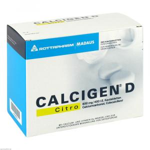 CALCIGEN D Citro 600 mg/400 I.E. Kautabletten