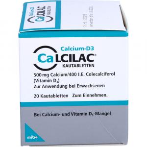 CALCILAC Kautabletten 500 mg/400 I.E.