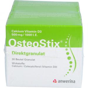 CALCIUM VITAMIN D3 500mg/1000IE OsteoStix Direktgr