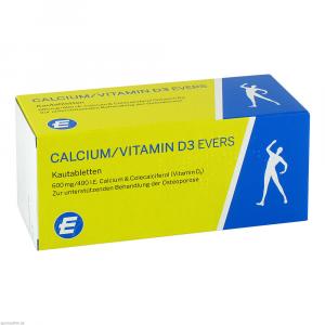 CALCIUM/VITAMIN D3 Evers 600 mg/400 I.E Kautabl.