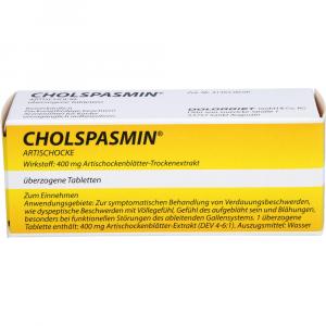 CHOLSPASMIN Artischocke überzogene Tabletten