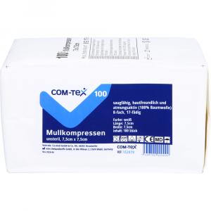 COM-TEX Mullkompressen 7,5x7,5 cm unsteril 8fach