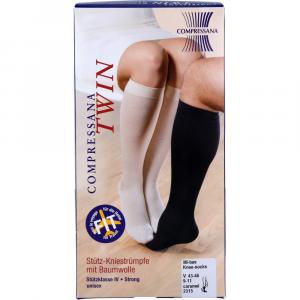 COMPRESSANA Twin Kniestrumpf Gr.1 schwarz m.Sp.