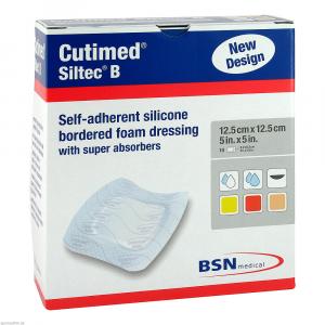 CUTIMED Siltec B Schaumverb.12,5x12,5 cm m.Haftr.
