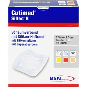 CUTIMED Siltec B Schaumverb.7,5x7,5 cm m.Haftr.
