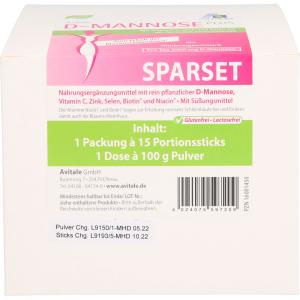 D-MANNOSE SPARSET 15xSticks+100 g Pulver