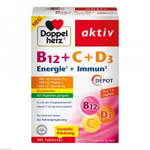 DOPPELHERZ B12+C+D3 Depot aktiv Tabletten