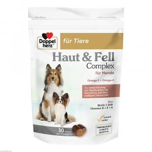 DOPPELHERZ für Tiere Haut&Fell Compl.Chews f.Hunde